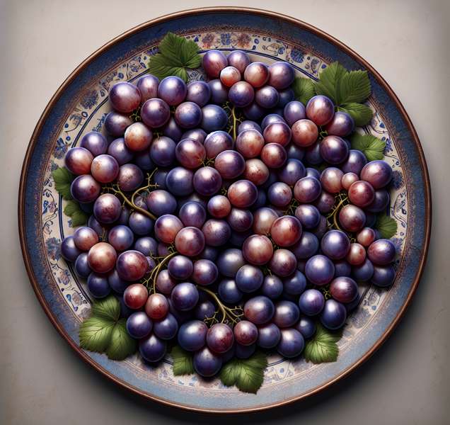 Foto de un plato con 12 uvas, tradición española de Nochevieja