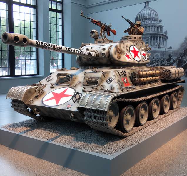 Imagen de tanque con incorporación de simbología nazi: autenticidad cuestionada.