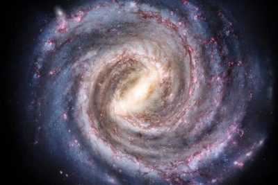 galaxia espiral y estrellas