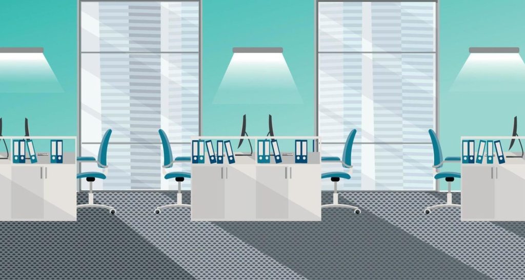 ilustracion de una oficina moderna