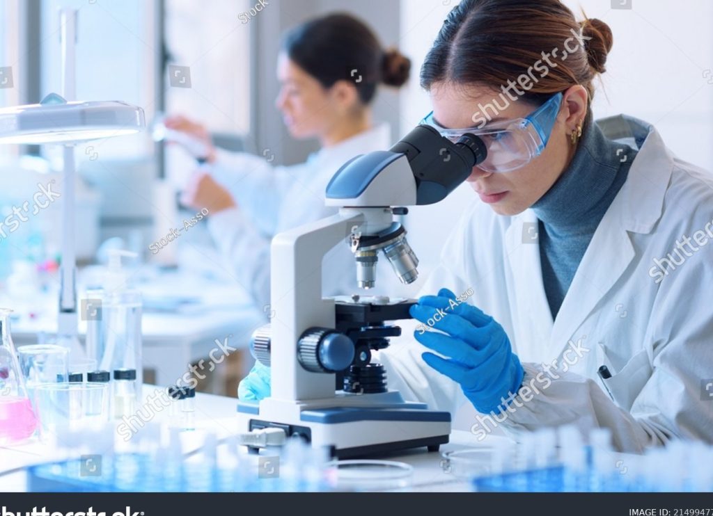 investigadores y cientificos trabajando