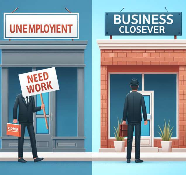 Diferencia entre desempleo y cierre de empresas: ¿Cuál es la distinción entre ambos?