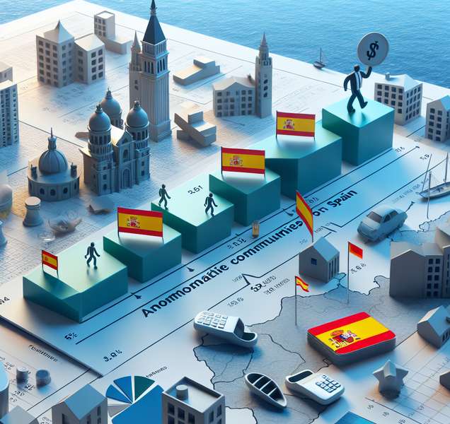 Imagen ilustrativa de gráficos comparativos de impuestos entre comunidades autónomas en España, representando el concepto de 'dumping fiscal' y sus implicaciones en la competencia económica.