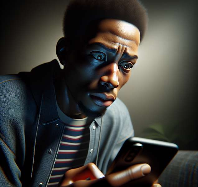 Imagen ilustrativa de una persona mirando ansiosamente su teléfono móvil, representando el concepto de FOMO (Fear of Missing Out) en la era digital.