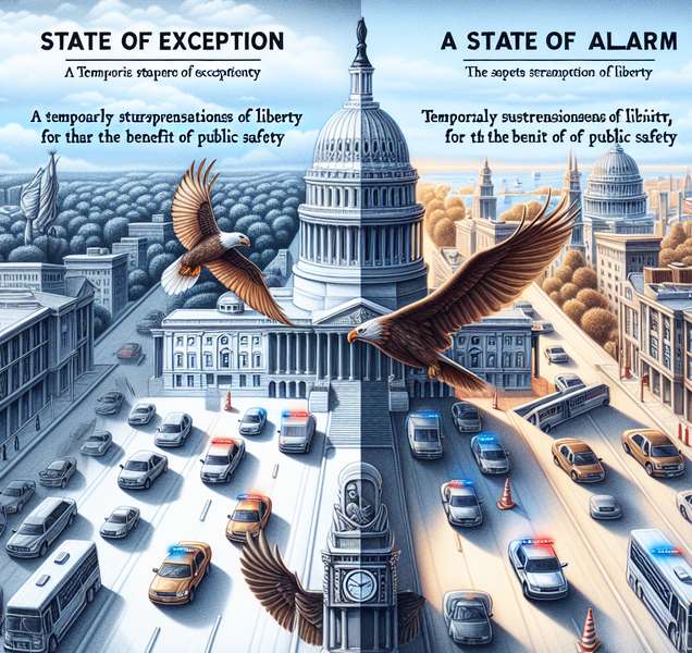Ilustración comparativa entre el estado de excepción y el estado de alarma.