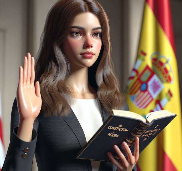 Imagen de la princesa Leonor jurando la Constitución de España en un acto oficial