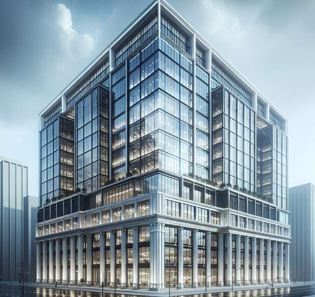 Imagen destacada de un edificio moderno y elegante, simbolizando el sector financiero y la crisis económica.
