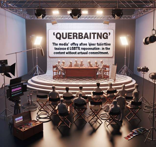 Ilustración representativa del concepto de queerbaiting en la industria del cine y las series LGTBI.